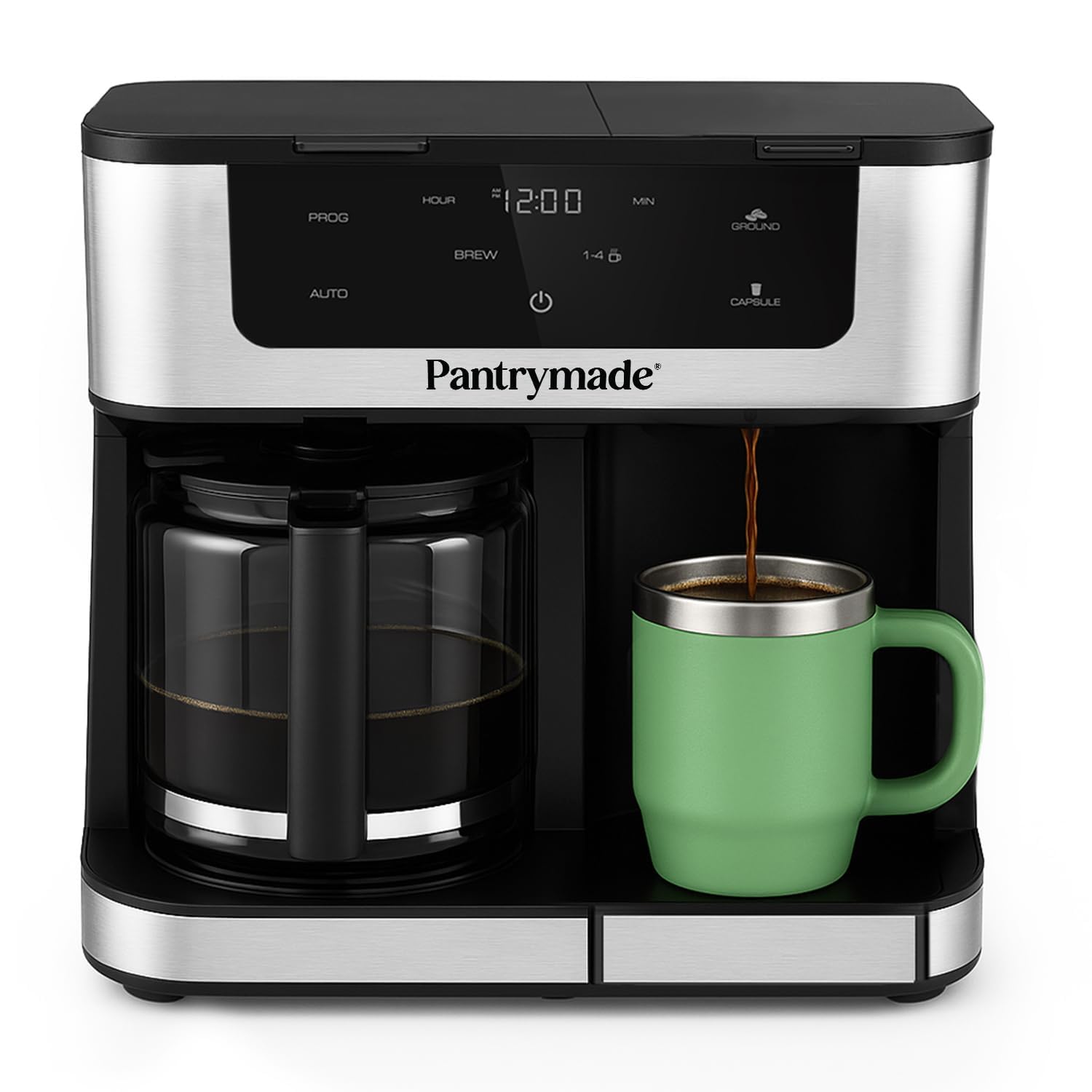 Amazon.com: Pantrymade Dual Brew Coffee Maker | 12 Cup Glass Amazon.com: Pantrymade Dual Brew Coffee Maker | 12 Cup Glass
